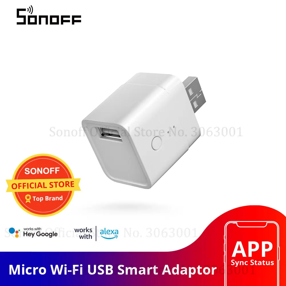 SONOFF Micro 5V 무선 USB 스마트 어댑터 Wifi 미니 USB 전원 어댑터 스위치 작동 eWeLink APP Alexa Google 홈 스마트 홈