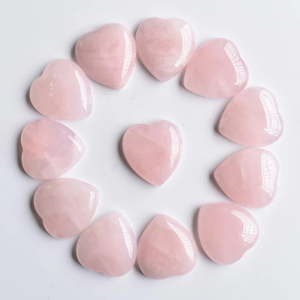 2020 new Top quality Assorted natural stone mix heart shape cab cabochons beads for jewelry making 25mm wholesale 12pcs/lot free
