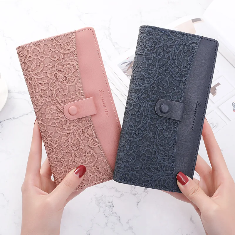 2021 New Leather Women Long Purse Female Clutches Money Wallets Lady Handbag Zipper Coin Purse wallet for Cell Phone Card Holder