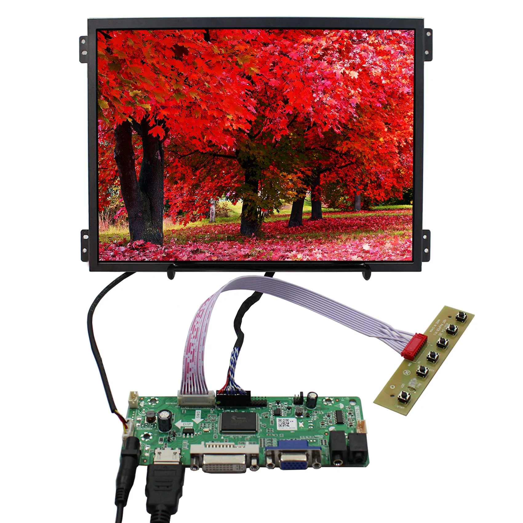 VSDISPLAY 10.4inch VS104T-004A 1024X768 LCD Screen Brightness 600 cd/m² Panel with HD-MI DVI VGA AUDIO LCD Controller Board