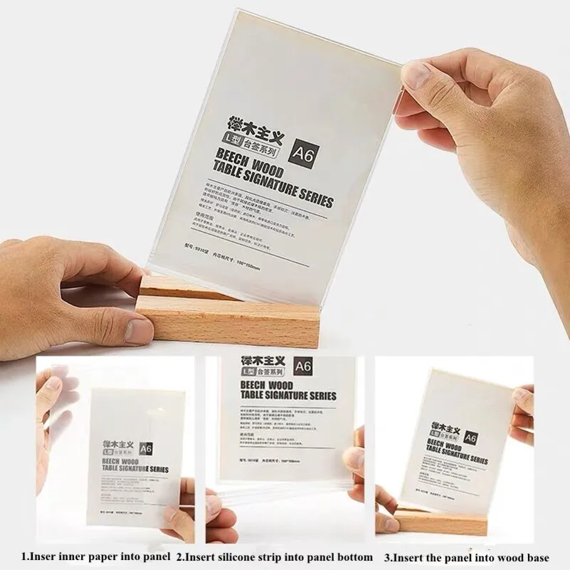 A4 Acrylic Picture Photo Holder Frames Table Menu Sign Holder Stand Portrait Style Ad Frames Table Numbers Display For Wedding