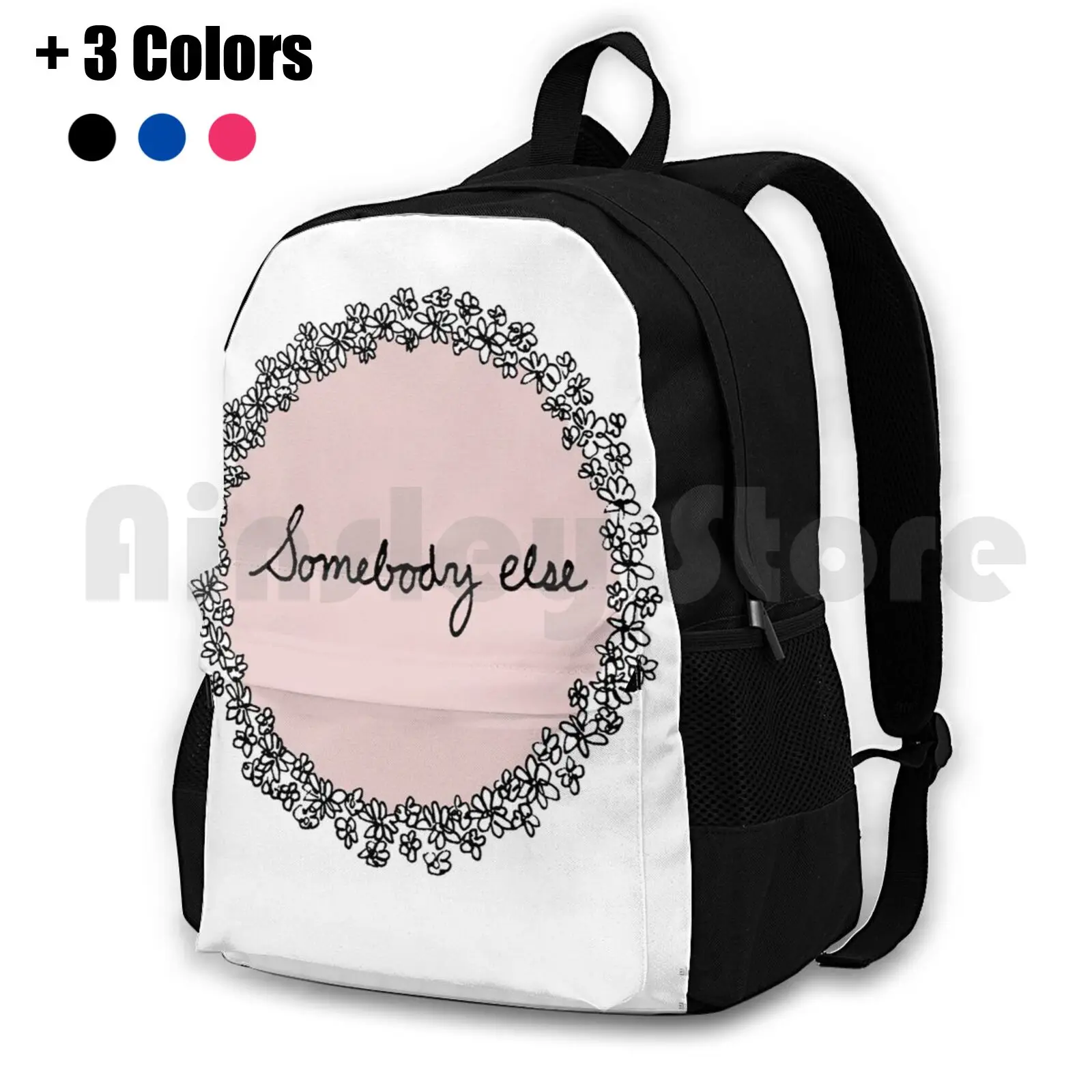 Somebody Else Outdoor Hiking Backpack Riding Climbing Sports Bag The 1975 Somebody Else Hand Written Hand Writing Pink Pastel