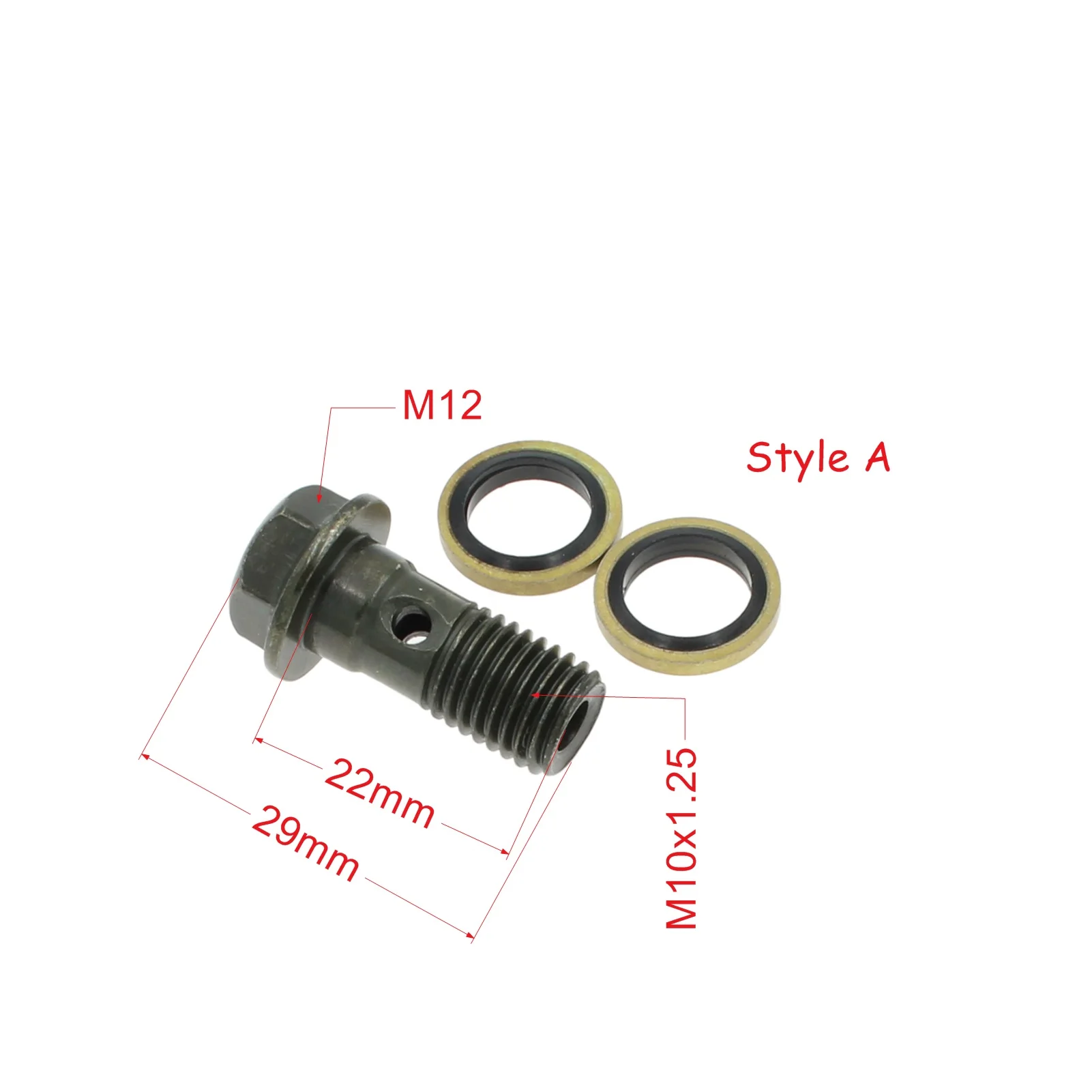 Universal M10x1.25 Brake Oil Pipe Banjo Bolt Hollow Screw With Gasket For Motorcycle Dirt  Bike ATV