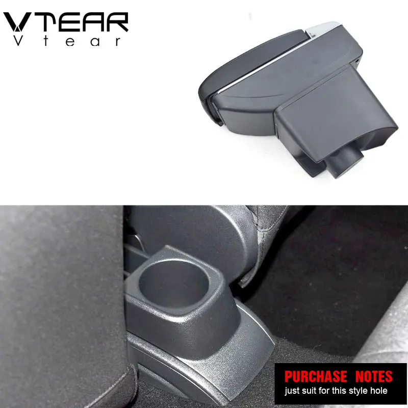 Vtear Car Armrest Pad Box Leather Organizer USB Arm Rest Storage Case ABS Center Console Interior Accessories For VW Vento 2014