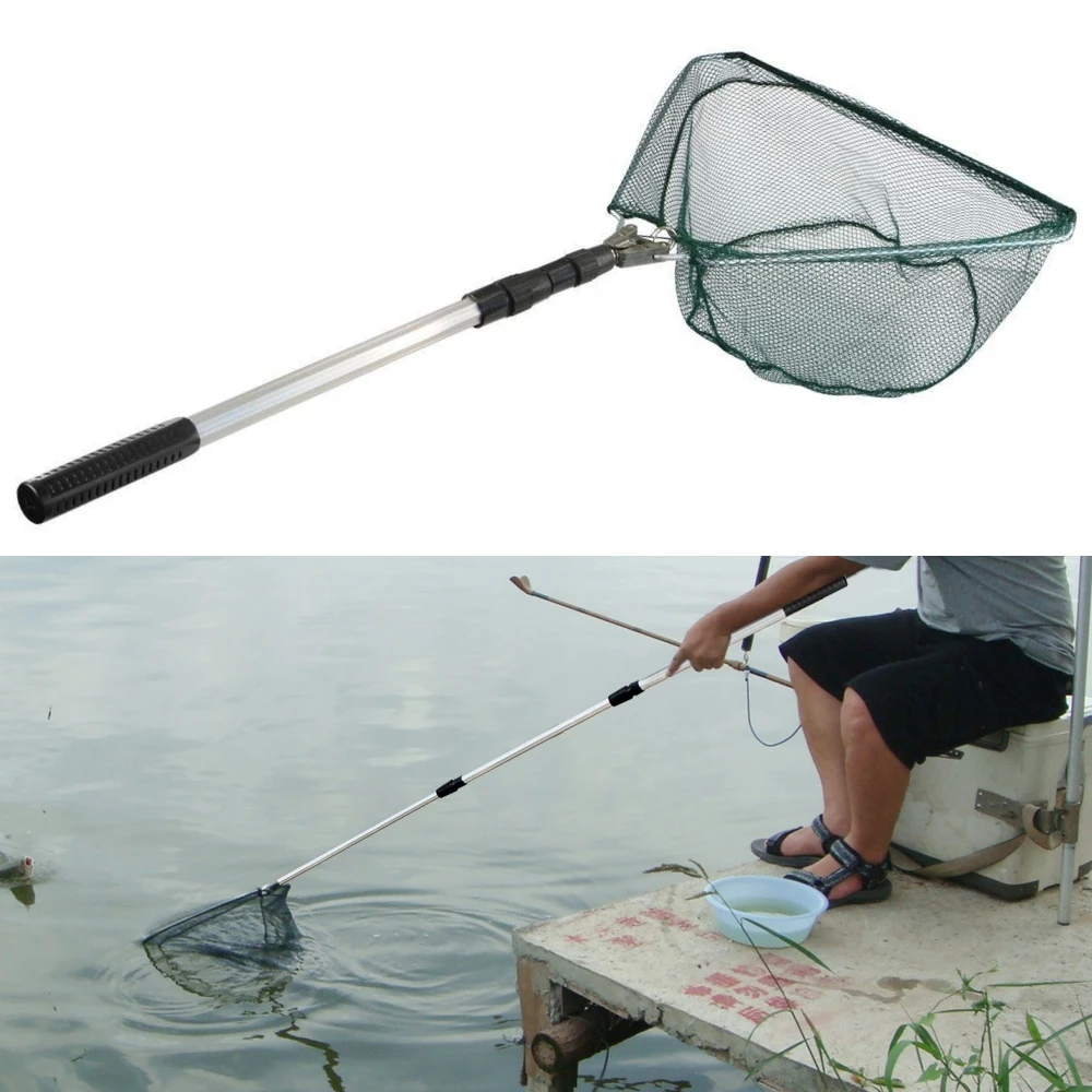 190cm 92cm 55cm Teleskop-Landungsnetz, faltbare Angelrute, ausziehbares Fliegen-, Karpfen-, Fluss- und Meeresnetz zum Fliegenfischen – Detail 4