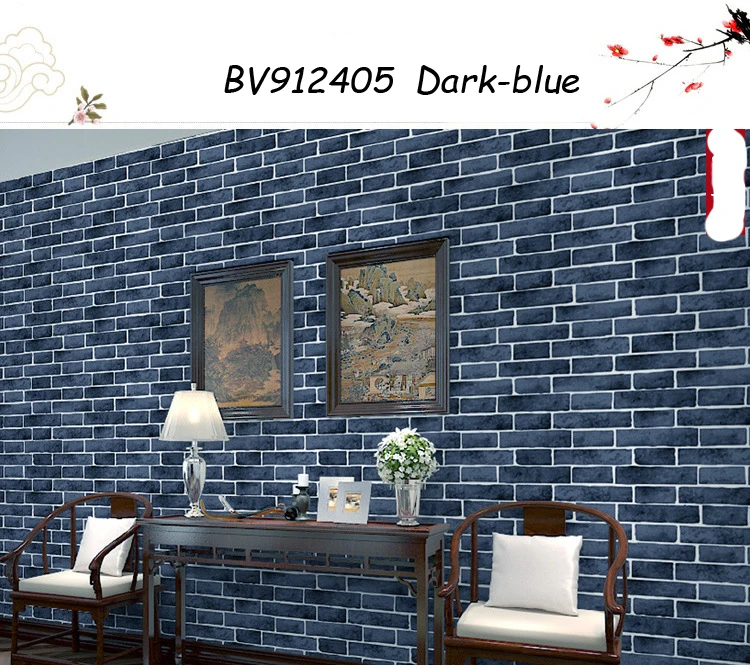 

Bacal Blue Red 3D Brick Wallpaper Rolls for Living Room Background 3d Brick Wall paper Roll 3d Wallcoverings Stickers Decor