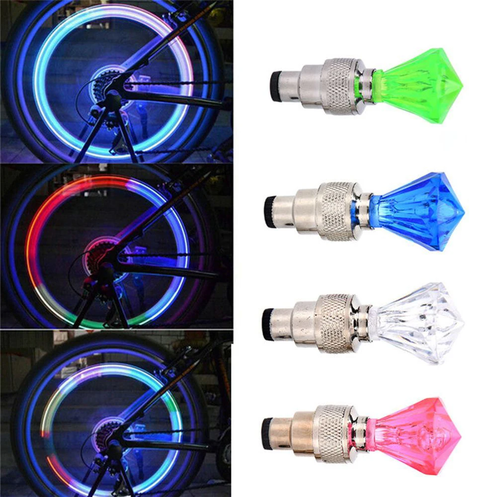 2 PCs Luminous Diamond Nipple Caps for Car Motorcycle Scooter Moped Bike