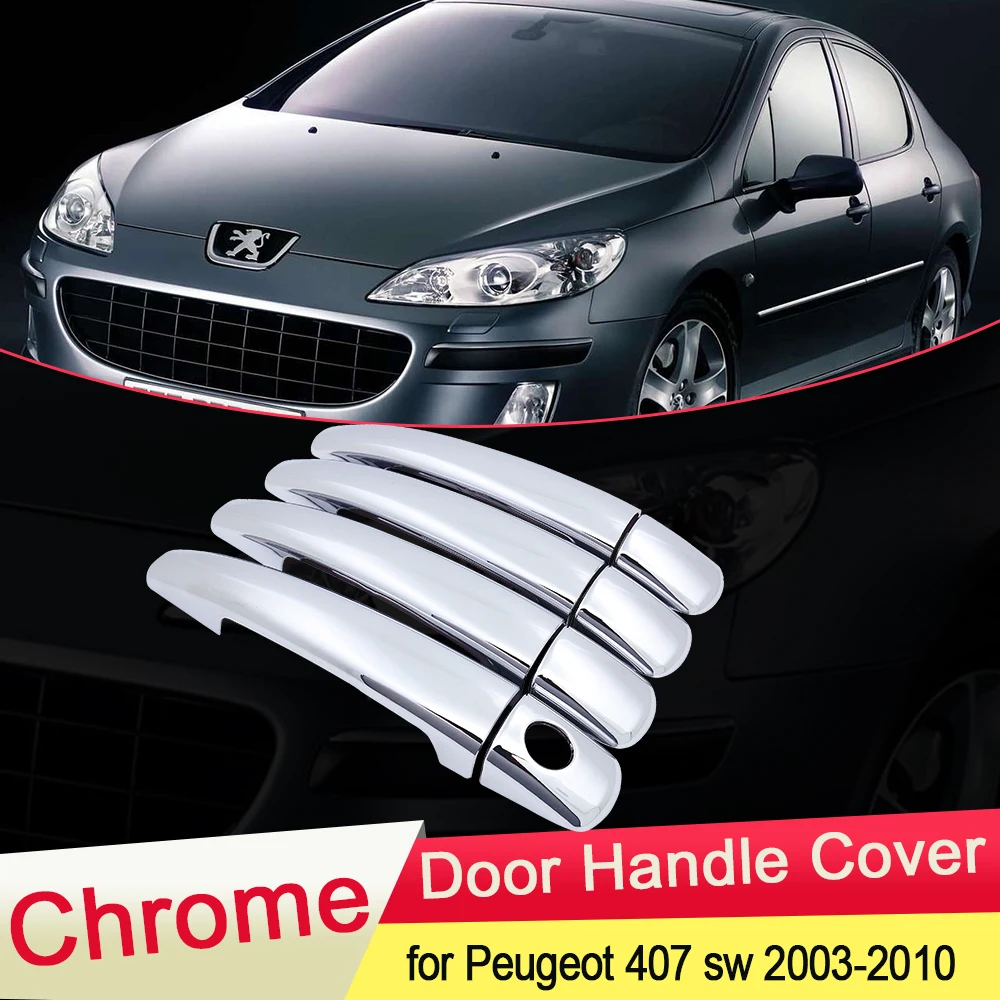 Voor Peugeot 407 SW Coupe 2003 2004 2005 2006 2007 2008 2009 2010 Chrome Deurgreep Cover Trim Auto Set styling Accessoires ABS