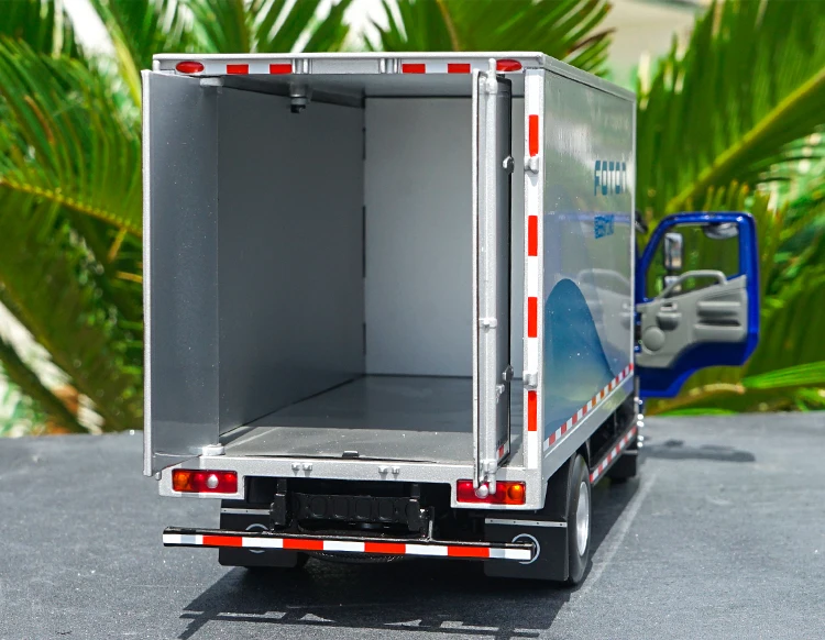 Diecast 1:24 Foton Forland M3 Container Box Truck Model Blue Van Truck Model with Small Gift