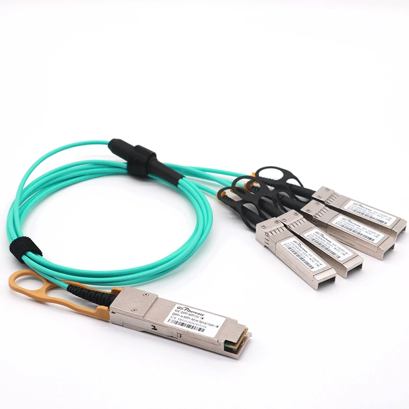 QSFP 40Gb AOC Cable QSFP+ to 4xSFP+ Active Optical Cables 1M/2M/3M/5M/10M...50M OM3-Aqua Cable Compatible Cisco/Mikrotik/Huawei