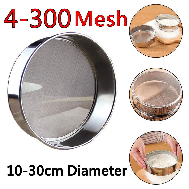 4-300M Rotonda In Acciaio Inox 304 Alimento Della Cucina Setaccio La Farina di Fagioli Dello Schermo del Filtro Lab Polvere Filtro Setaccio Filtro setaccio di Cottura