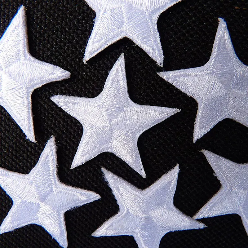 Star Embroidered Patches for Clothing Thermoadhesive Badges Patch Thermal Stickers for Fabric Clothes Jeans Appliques Stripe