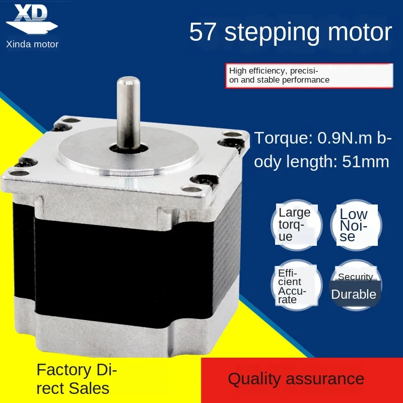 

3D Printer Stripping Machine Width 51mm Stepping Motor 57 Two-Phase Stepping Small Motor Large Torque Engraving Machine