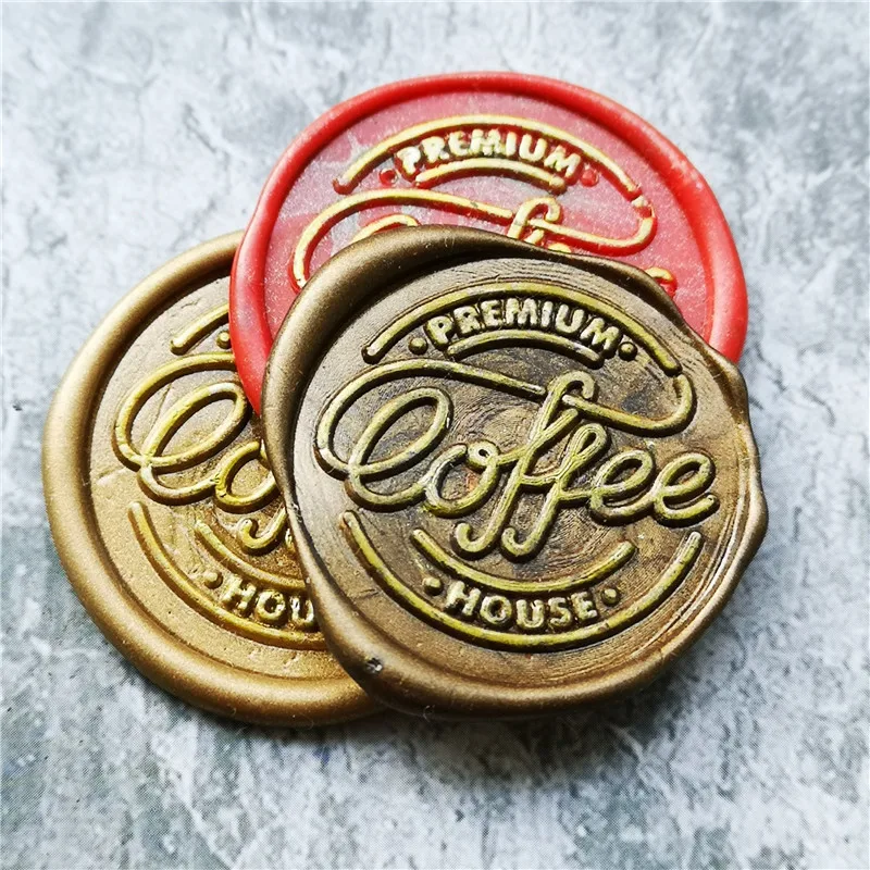 premium Coffee house Seal Greeting Card Sealing Seal Brass Irregular Seal Christmas Card Invitation Decorative Sealing Wax Stamp