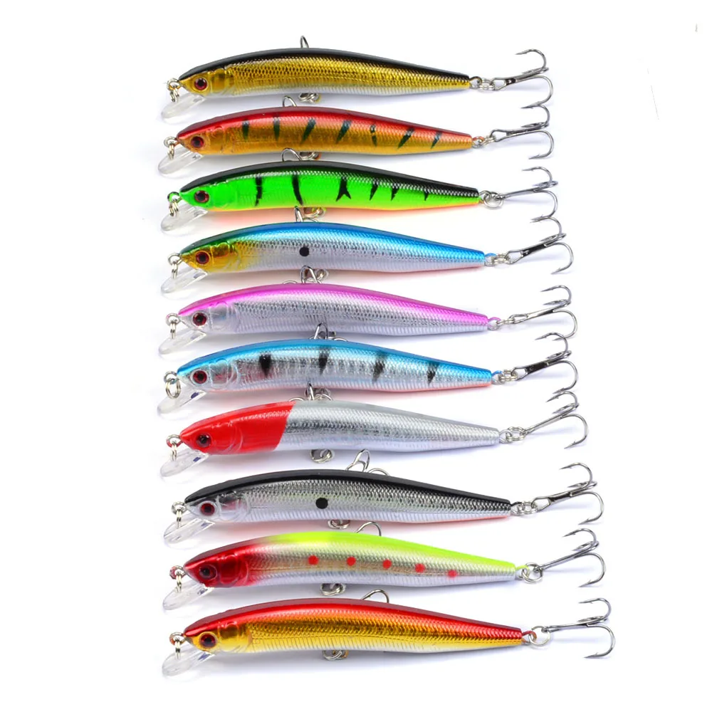 1PCS Minnow Fishing Lure 95mm 8g Floating Hard Bait Wobbler Jig Bait Crankbait Carp Striped bass Pesca Fishing tackle SwimBait