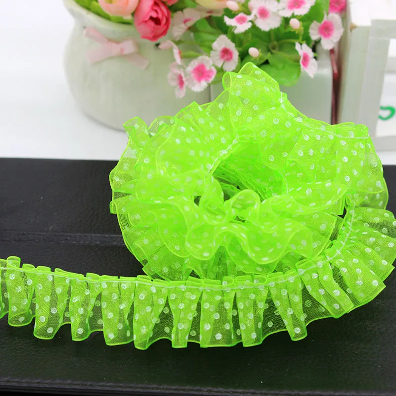 3YD polka dot lace fabric 3D lace decoration 2.5cm lace collar doll sewing accessories for clothes