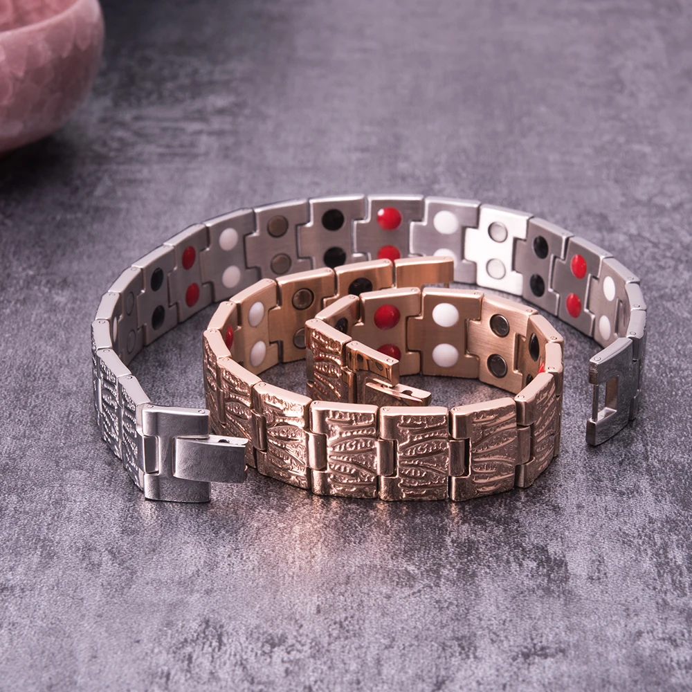 Steel Magnetic Bracelet Benefits Chain Link Magnet Health Bracelet Men Stainless Steel Wrist Band Magnetic Therapy Arthritis