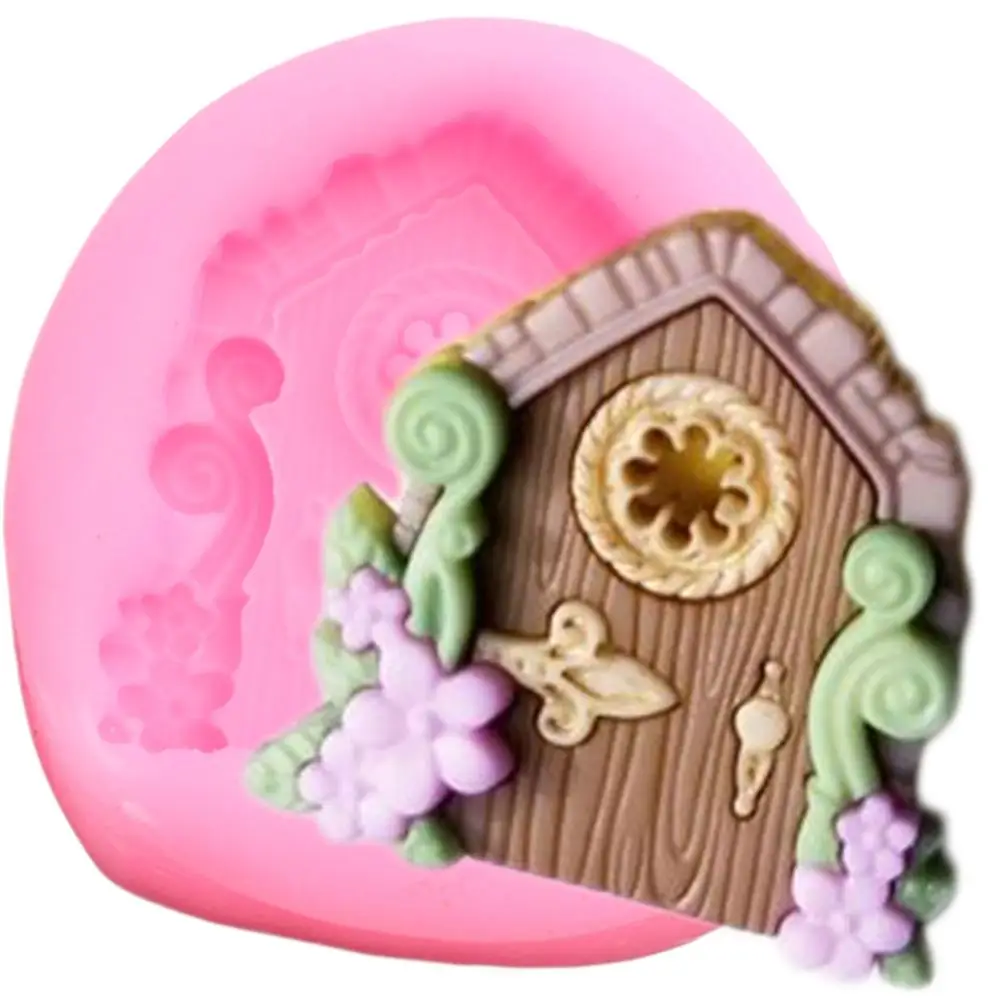 Fairy Garden Doors Silicone Mold DIY Baby Party Cupcake Topper Fondant Cake Decorating Tools Candy Clay Chocolate Gumpaste Mould