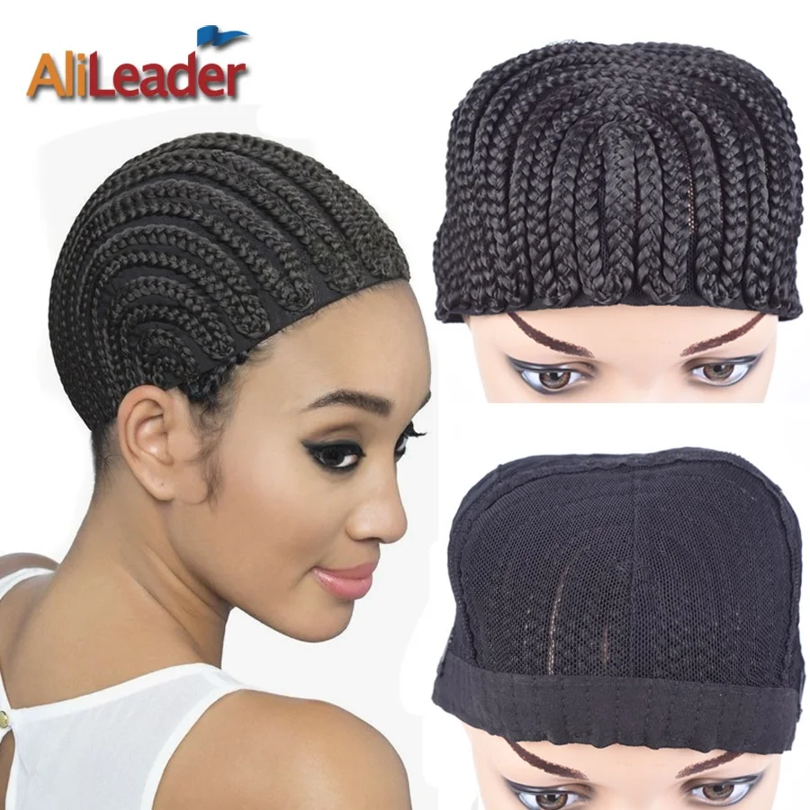 Good Cornrows Cap For Easier Sew In Braided Wig Caps Crotchet Black Color Crochet Braids Wig Cap Weave Cap For Making Wig