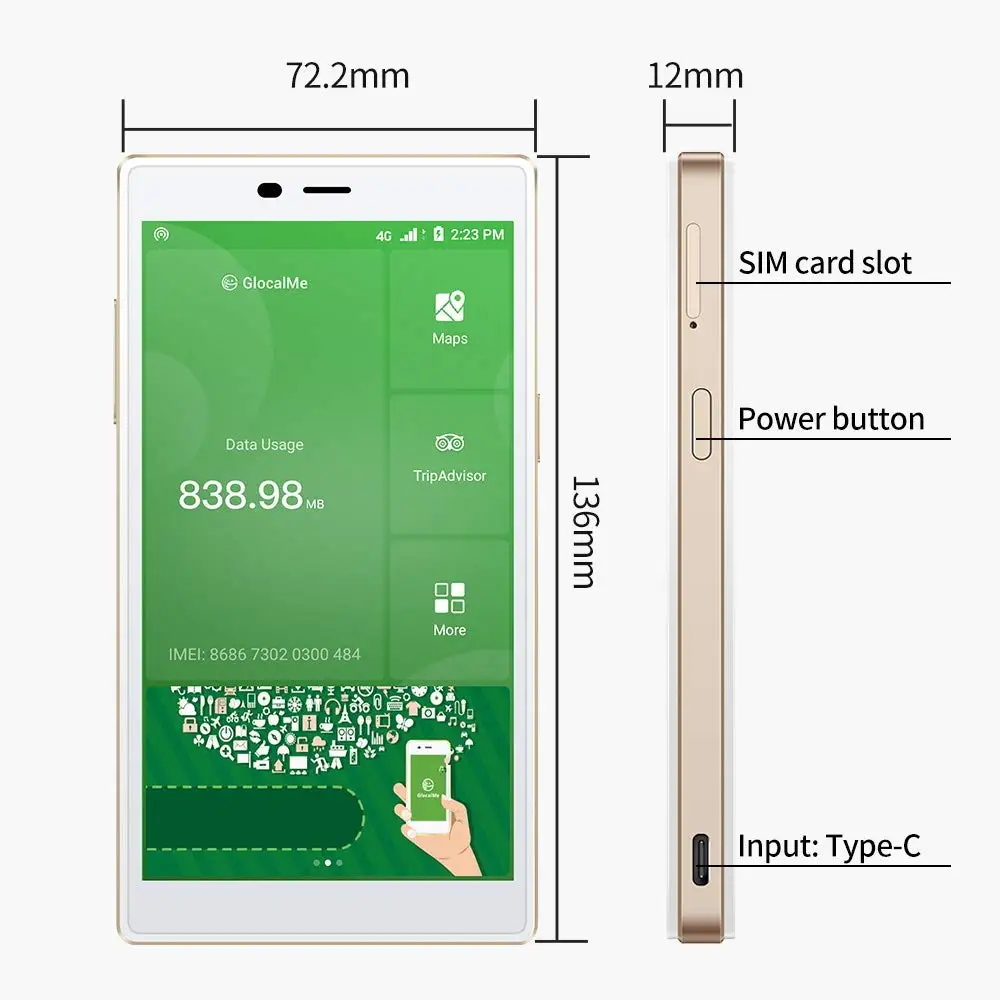 GlocalMe-punto de acceso móvil G4 4G LTE, WiFi de alta velocidad mundial, sin tarjeta SIM, carga de Roaming, wifi de bolsillo internacional