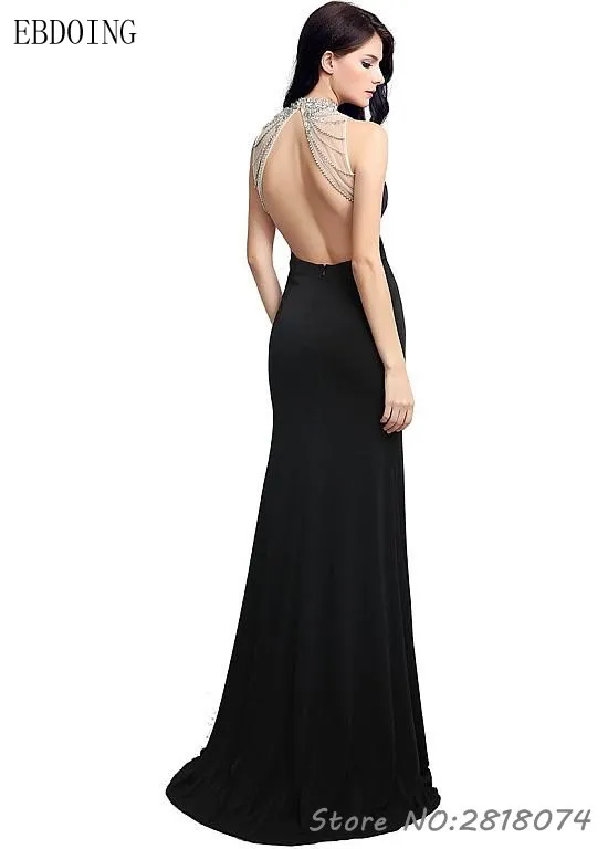 Vestidos De Novia Formal-Kleid Abend-Kleider Meerjungfrau Sexy Schwarz Backless Elegante Party Kleider Robe De Mariage