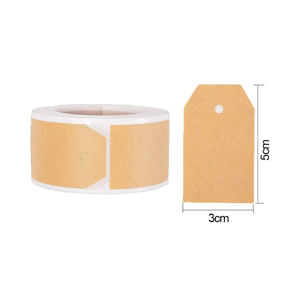 300pcs Kraft Gift Tag Stickers Blank Paper Labels Self-Adhesive Gift Name Craft Tags For Logo Stickers Gift Tags