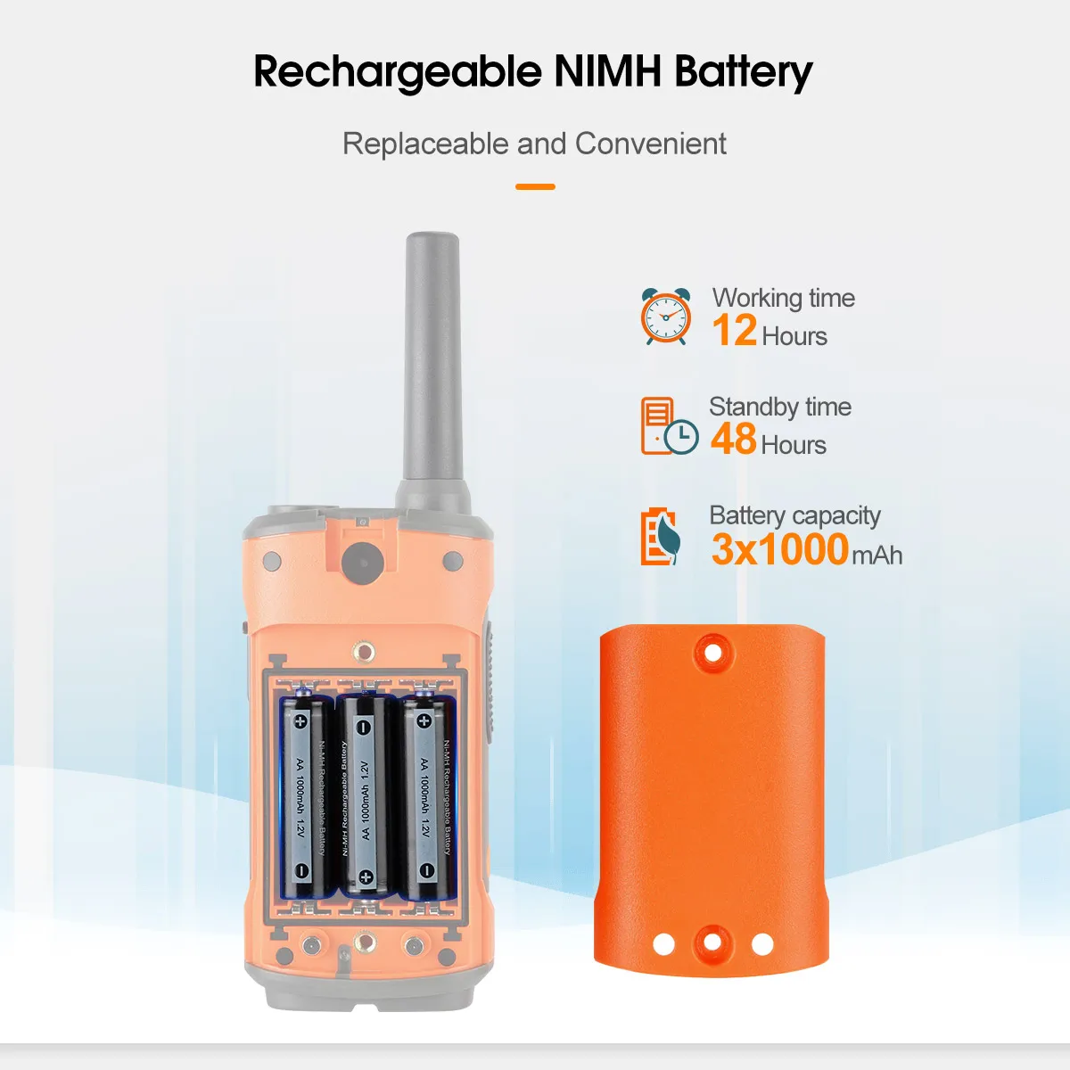 Retevis RT45P IP67 Wasserdichtes Walkie-Talkie 2 Stück Wiederaufladbares Zwei-Wege-Funkgerät PMR446 Lizenzfreies Typ-C für Camping und Wandern – Detail 5