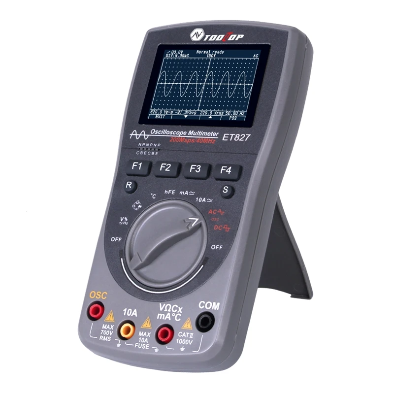 2in1 Digital 40MHz 200Msps/S Oscilloscope 6000Counts True RMS AUTO Multimeter Analog Grap Waveform Tool LCD Portable Scopemeter