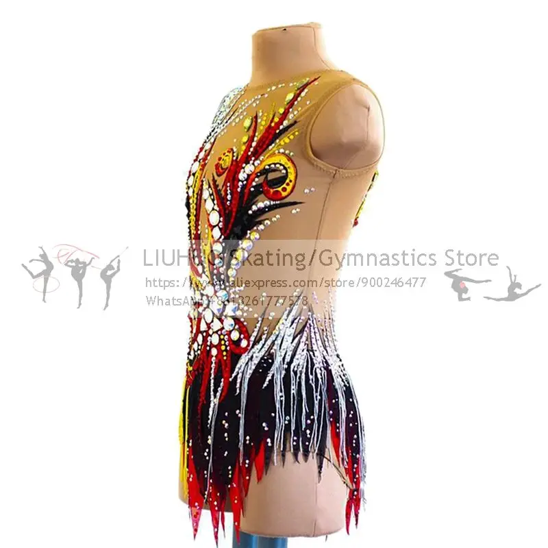 LIUHUO Rhythmic Gymnastics Leotard Figure Skating Dress Women's Girls Ice Skating Performance Competition Dance Artistic Costume