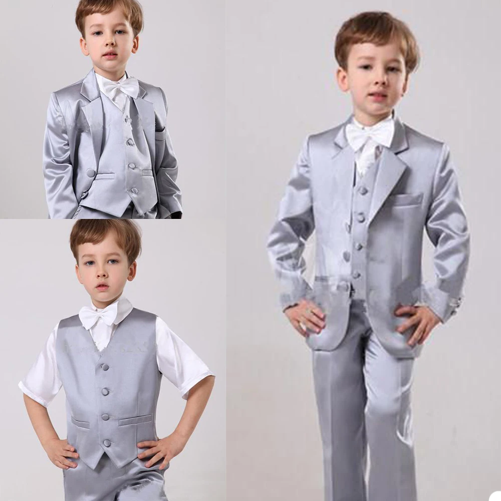 Costumes de mariage 3 pièces pour garçons, ensemble de vêtements à manches longues à trois boutons, sur mesure, beaux olympiques pour enfants, veste, pantalon, émail