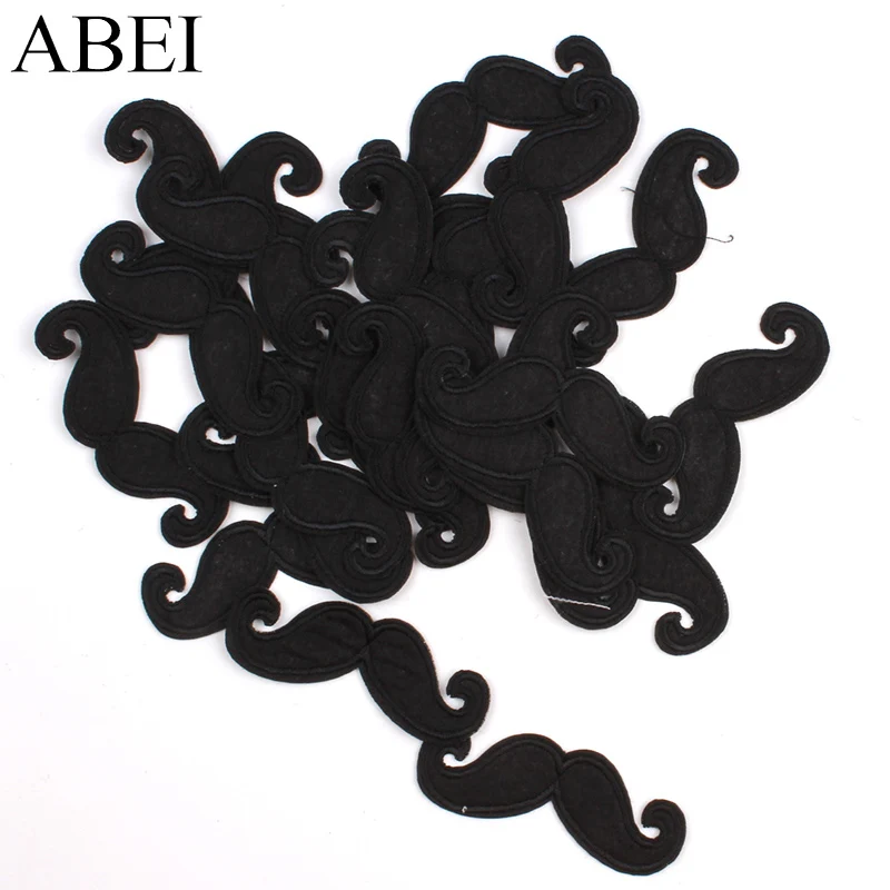 10pcs DIY Funny beard Patches Iron On Embroidery Clothes Stickers Cartoon mustache Badge Jeans Backpack Dress Appliques Material