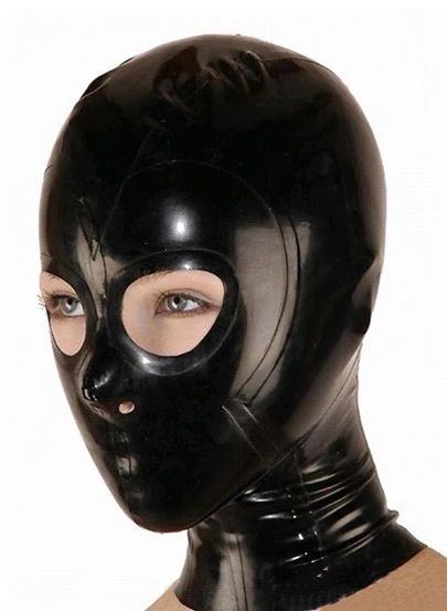 Hot Latex Hood Mask Costumes Red Latex Mask Fetish with Eyes Open Nose Holes For Adults Rubber Hoods