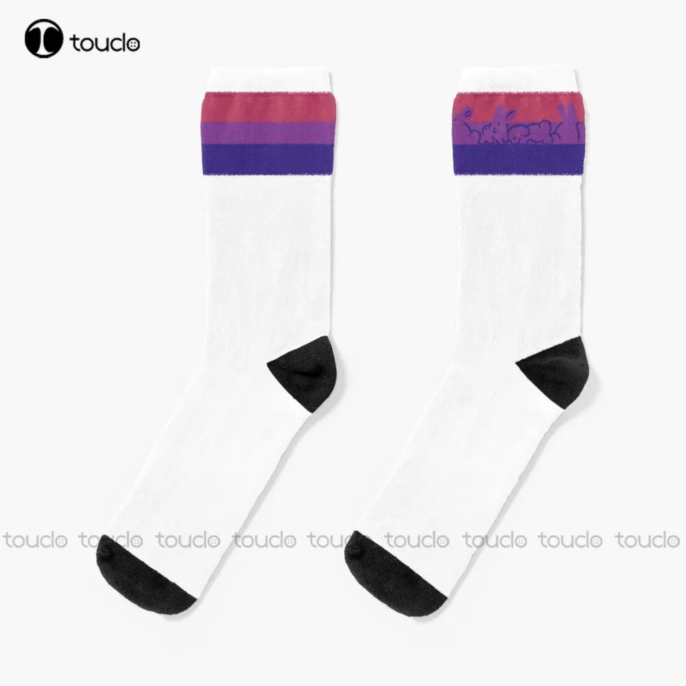 

Bi Pride Rabbits Bisexual Lgbt Socks Socks Women Thanksgiving Christmas New Year Gift Unisex Adult Teen Youth Socks Custom Sock