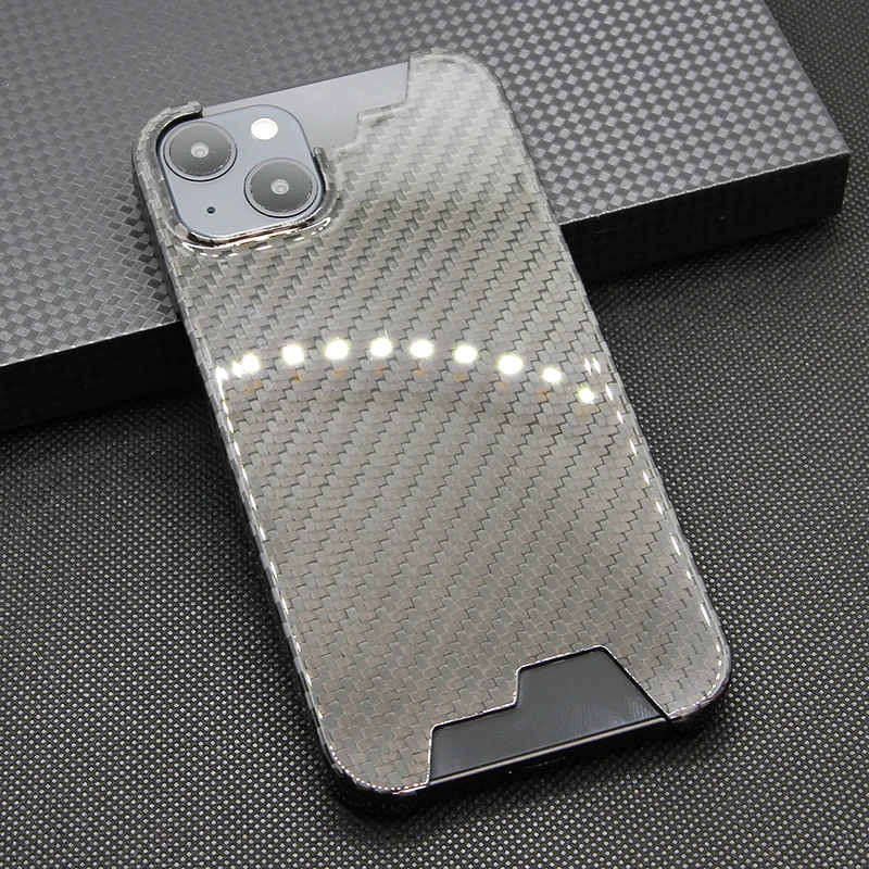 Carbon fiber case For iPhone 13mini 13 Pro Max Ultra-thin, ultra-light, high-strength protective sleeve half-enclosed hard shell