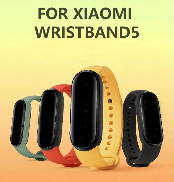 ブレスレットのためのxiaomi miバンド 5 スポーツストラップ腕時計ソフトシリコーン手首用xiaomi miバンド 5 ブレスレットmiband 5 手首ストラップ