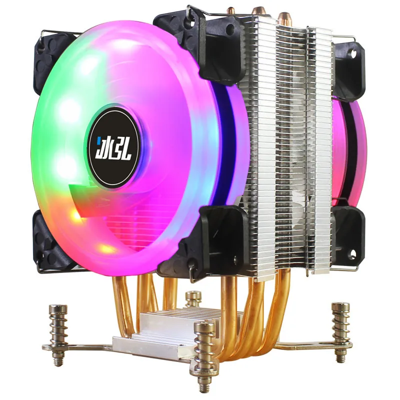 Cpu Fan Heatsink System 4 Heatpipe Cooler 4pin LED RGB Without PWM 12v Cooling Fans For Intel X79 X99 X299 LGA2011 And 2011-V3