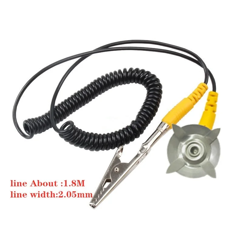 1pcs Alligator Clip Terminal Coil Cable Anti Static ESD Mats Double-Headed Star Claw Grounding Point Wire Equipment Accessories