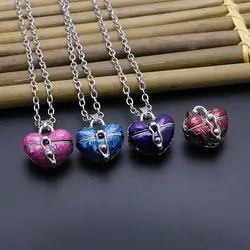 1PCS Vintage Brass Heart Pattern Openable Photo Locket Photo Box Pendant Necklace Commemorating Free Chain