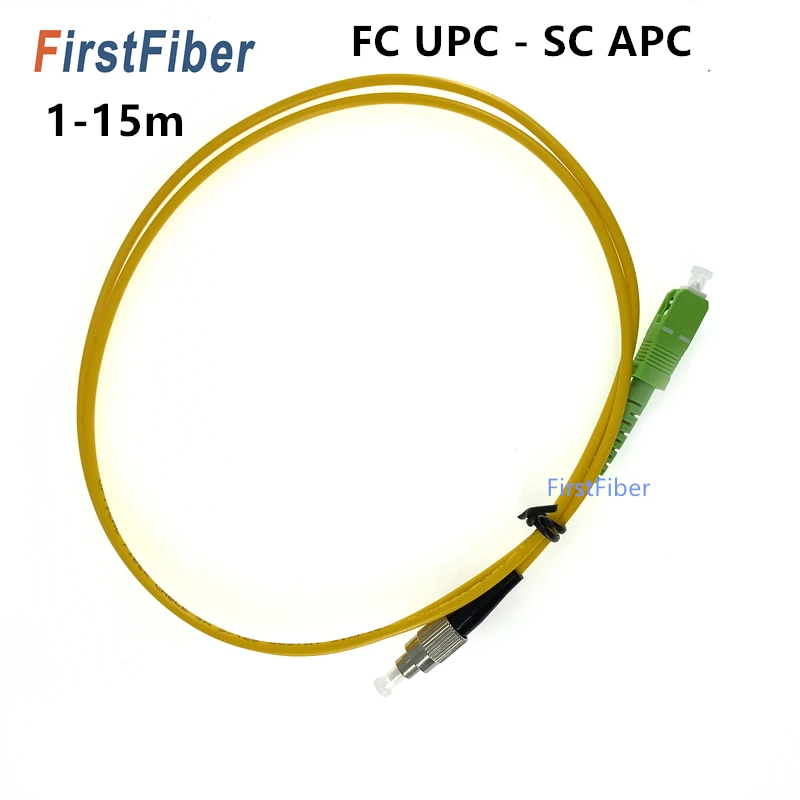 Cable de conexión de fibra FC/upc-sc/APC, cable de parche SC simplex de 3mm, G657A, modo único, 1m, 2m, 3m, 5m, 10m, 15m