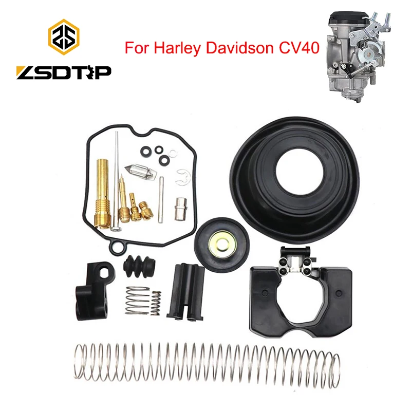 ZSDTRP Motorcycle Carburetor Repair Kit For Harley Davidson Electra Glide Sport Street Glide FLHS CV40 CV 40 Carb Rebuild Kit