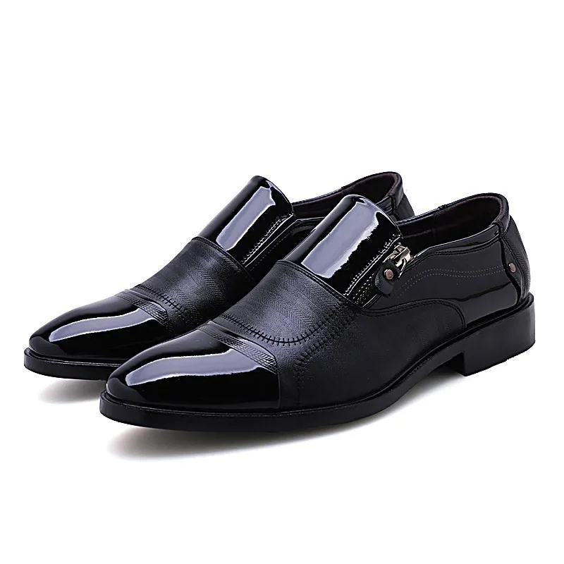 New Spring Fashion Oxford Business Men Shoes PU Leather High Quality Soft Casual Breathable Men\'s Flats Zip Shoes