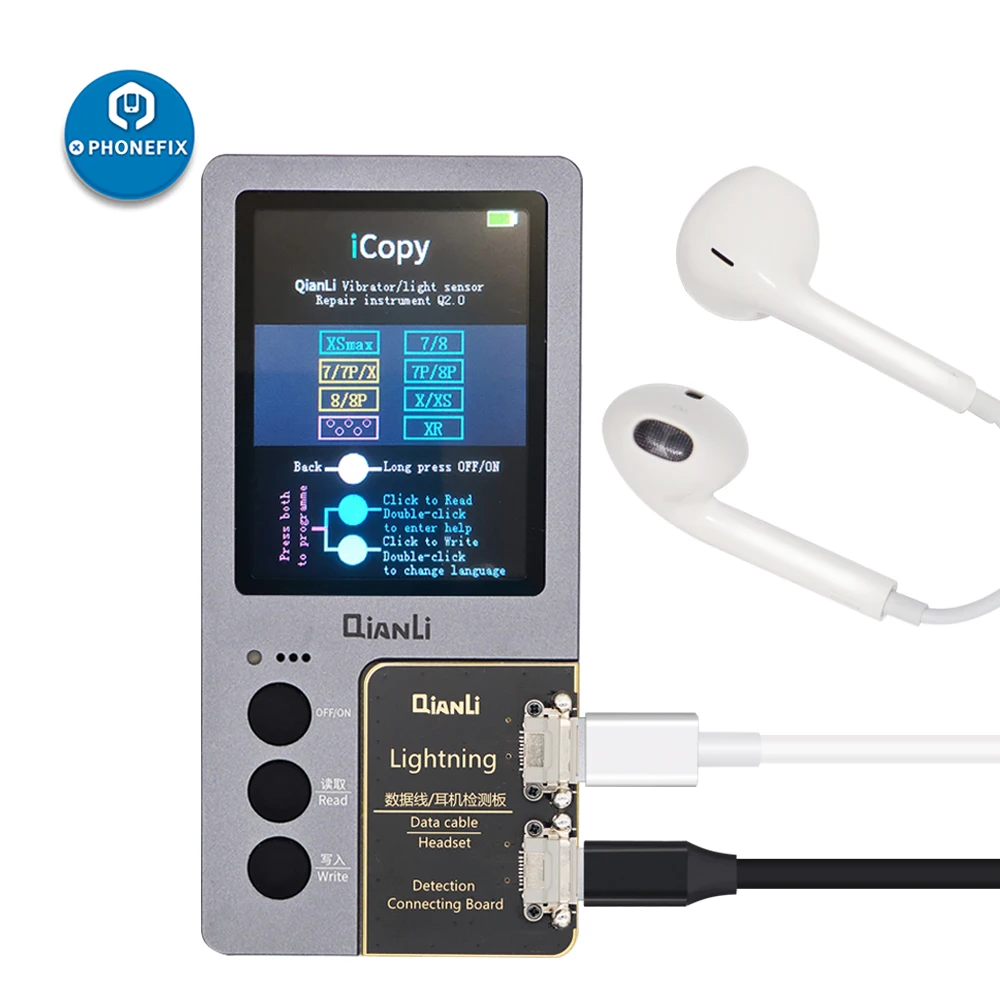 Qianli-placa de bateria icopy plus para iphone, display de transferência para vibrador, reparo eprom, para modelos 7, 8, x, xr, xs max, 11 pro max