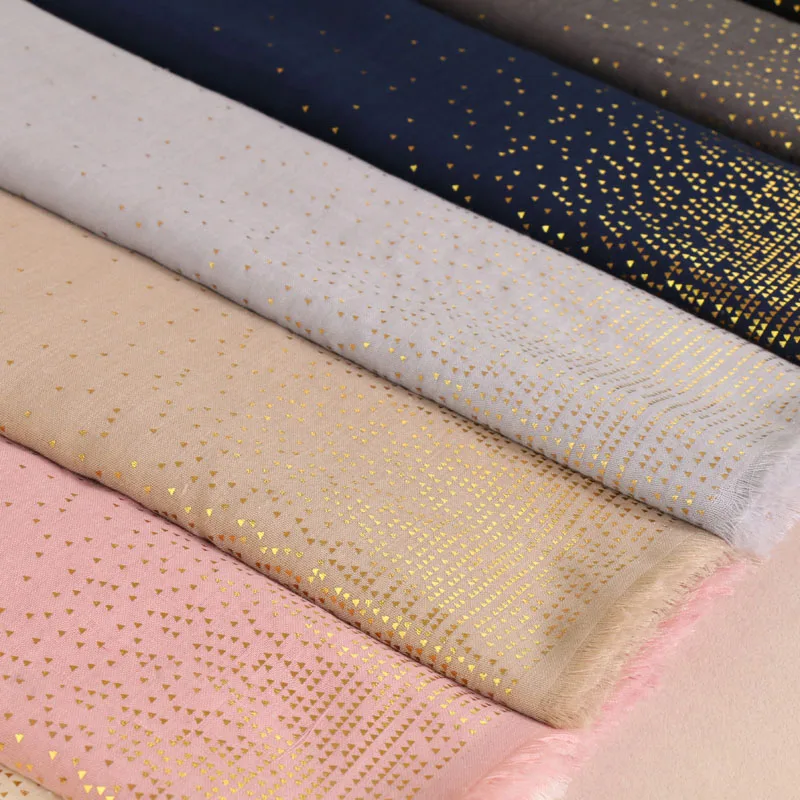 New Women Plain Gold Dot Viscose Shawl Scarf Female Autumn Shimmer Glitter Wrap Pashminas Sjaal Muslim Hijab Snood Women\'s Pareo