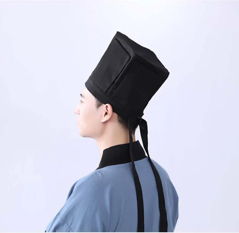 Men Hanfu Hat Chinese traditional Ancient scholar Black Hat Headdress Vintage Fittings Confucian Towel Cosplay Hat For Men Black