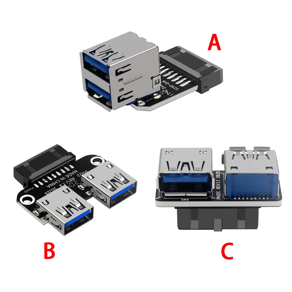 USB 3.0 محول محول موصل IDC 19Pin / 20Pin اللوحة المكونات إلى USB منفذ الإناث اتصال داخلي إلى الجبهة من