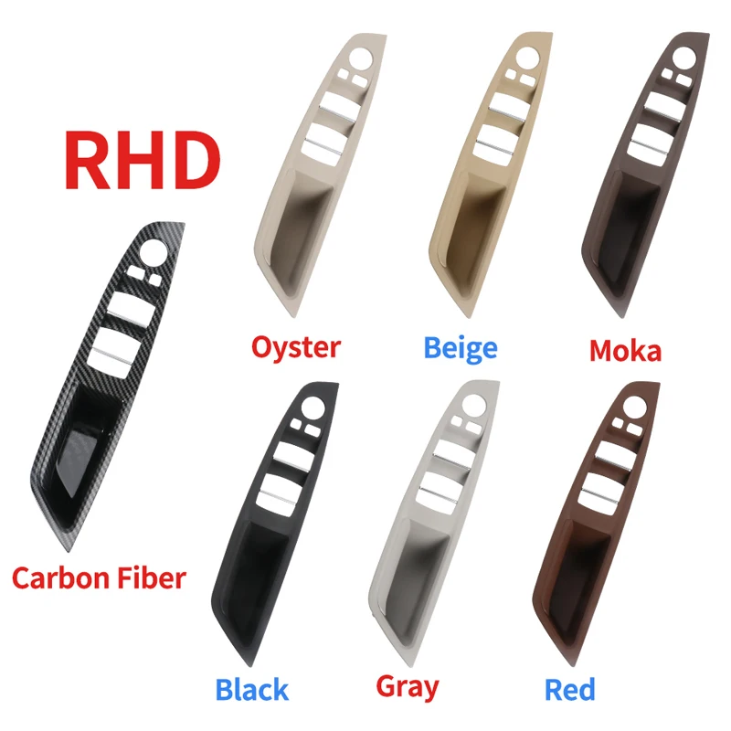 LHD RHD For BMW 5 series F10 F11 2010-2017 Beige Black Car Interior Inner Door Handle Panel Pull Trim Cover Auto Accessories