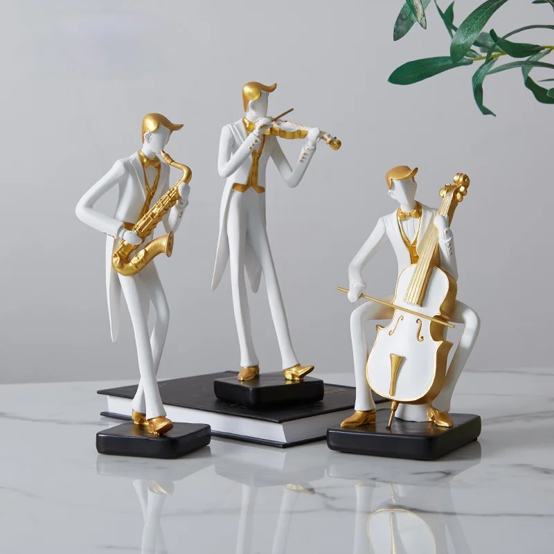 European-style Symphony Musical Instruments Musicians Characters Home Resin Ornaments Ornaments Violin Piano Cello Band Artwork