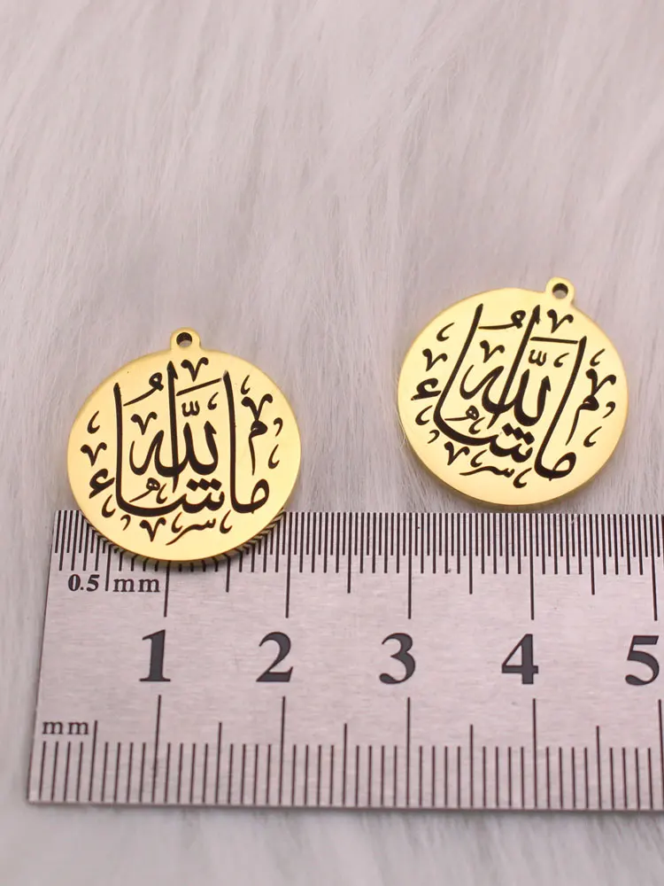 Mashallah god willing Stainless Steel pendant muslim charm 2 pcs /lot