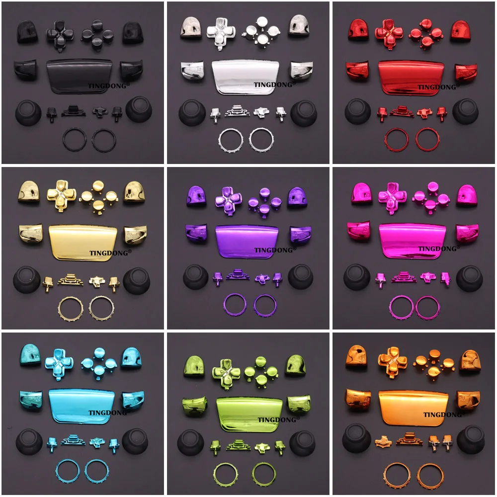 1sets Electroplating For PS5 Controller Gamepad Parts Joystick Ring Touch Pad Cover L1R1 Trigger Button Dpad Button Accessories