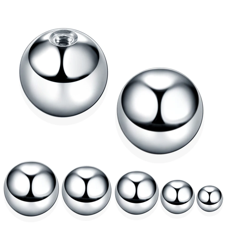 100Pcs/lot Stainless Steel Screw Balls Accessories For Lip Nipple Belly Tongue Eyebrow Ear Piercing Rings Body Jewelry Parts